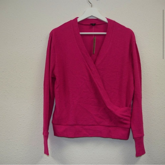 J.CREW Pink Textured Crepe Faux Wrap Top - Picture 6 of 9
